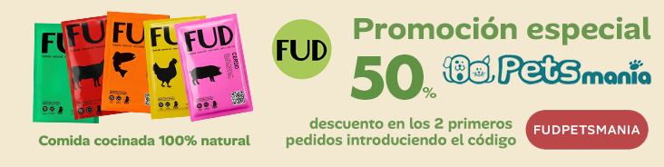 FUD. Comida cocinada 100% natural para tu perro o gato.
Promoción especial de 50% de descuento en tus dos primeros pedidos introduciendo el código FUDPETSMANIA
No olvides introducir el código en el proceso de compra. FUD. Comida cocinada 100% natural para tu perro o gato.
Promoción especial de 50% de descuento en tus dos primeros pedidos introduciendo el código FUDPETSMANIA
No olvides introducir el código en el proceso de compra.