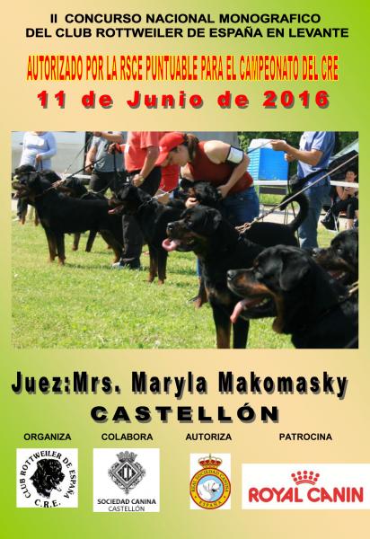 CLUB ROTTWEILER DE ESPAÑA - Rottweiler. Belleza. II CONCURSO MONOGRÁFICO NACIONAL (Castellón   España)