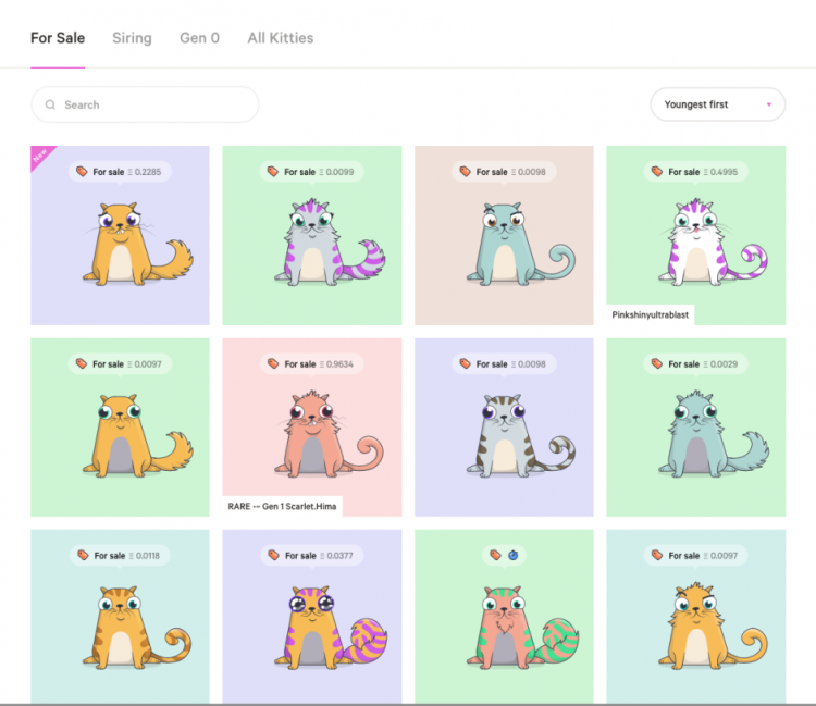 Compra  vende y cría gatos virtuales con CryptoKitties y con moneda digital real